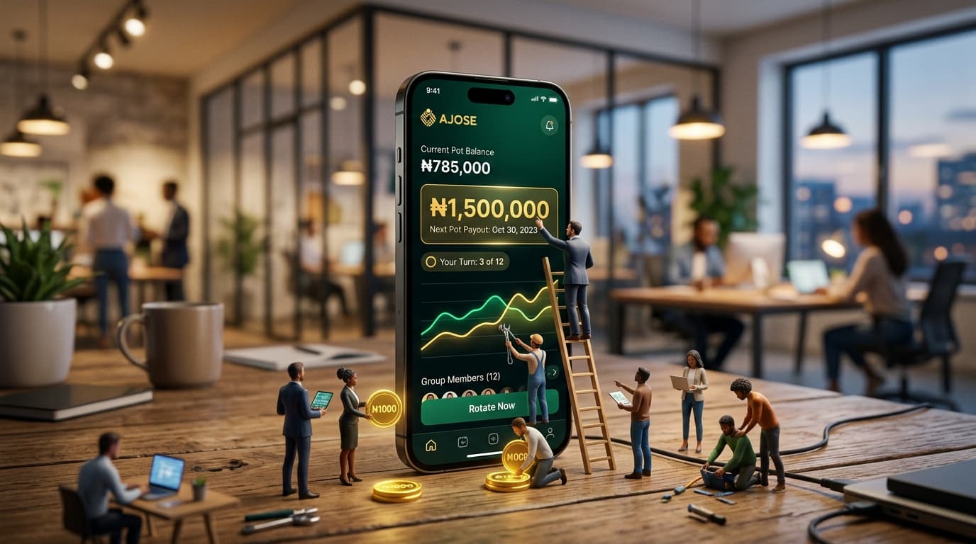 Àjọṣe Rotational Savings Mobile App Mockup